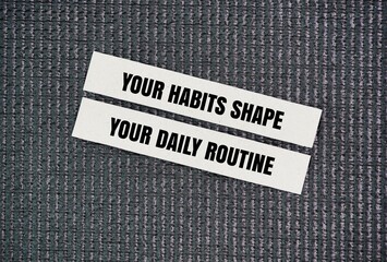 Inspirational and motivational words or quotes for success: Your habits shape your daily routine.