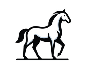 Fototapeta premium Striking Horse Logo Illustration in Monochromatic