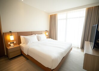 hotel room with bed