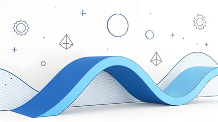 abstract blue background with wave
