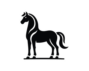 Elegant Horse Silhouette Standing Tall Symbolically
