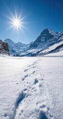 Obraz premium Snowy mountain path