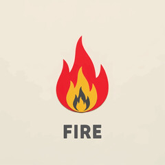 Simple fire flame icon in a flat design style. A bold vector illustration of a bonfire symbol for heat, warning, and energy concepts.