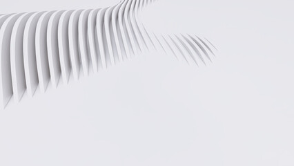 Abstract Curved Shapes. White Circular Background.