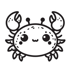 Obraz premium cute cartoon crab isolated on transparent background