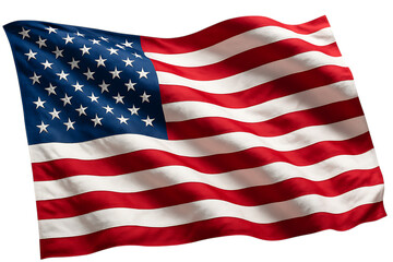 Obraz premium American flag waving isolated on white background symbol of USA and patriotism