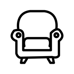 sofa chair outline icon vector