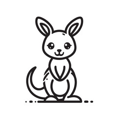 cute kangaroo illustration isolated on transparent background