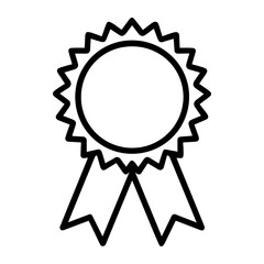 Golden “60” ribbon badge, prize medal or award icon with transparent background in black and white style
