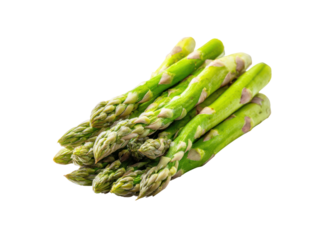 Fresh green asparagus stalks with buds image, Isolated, Png Transparent Background