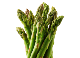 Fresh green asparagus spears with tight buds image, Isolated, Png Transparent Background