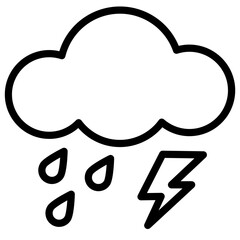 Weather outline icon. Thunderstorm