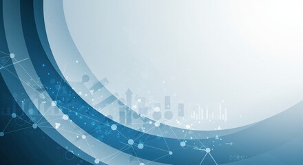 Dynamic abstract digital design with data visualization elements for business and technology