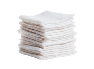Stacked white gauze pads isolated on black background medical sterile, Isolated, Png Transparent Background