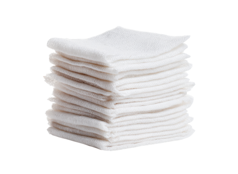 Stacked white gauze pads isolated on black background medical sterile, Isolated, Png Transparent Background