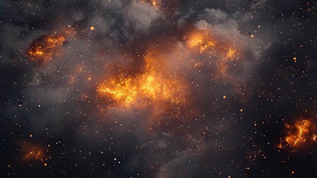 Galaxy with Light and Clouds