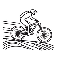 Obraz premium mountain biker isolated: line art illustration