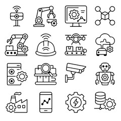 Illustrative icons showcase innovation in automation and industrial technology, illustrating the cutting edge.