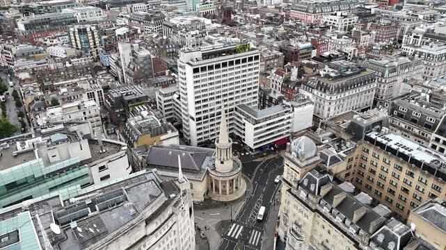 All Souls Langham Place, church in London UK aerial