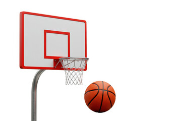 Naklejka premium Classic basketball hoop and ball ready for action on a transparent background isolated on transparent background