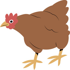 cute cartoon character vector illustration of a chicken.