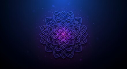 Detailed Mandala Design with Blue and Purple Gradient
