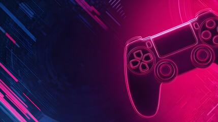Immerse yourself in vibrant gaming action with this dynamic neon controller graphic!