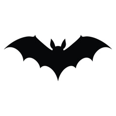 Vector art of black bat silhouette isolated on white background