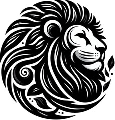 lion head vector image with transparent background