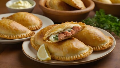 salmon empanadas on a plate
