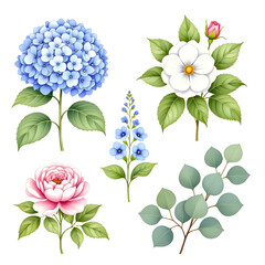 Blue and Pink Floral Painting