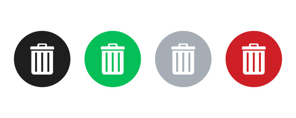 Delete, trash, garbage vector icons, symbols. Recycle bin icon vector. Trash can symbol illustration