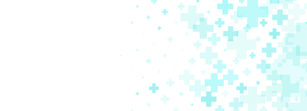 Healthcare abstract cross background. Blue plus medical wallpaper. Clean geometric backdrop template for clinic banner, innovation, science leaflet, medicine business poster, presentation. Vector