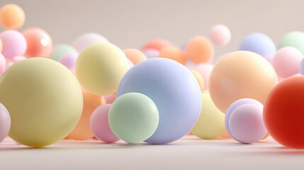 3D render of colorful spheres on light background