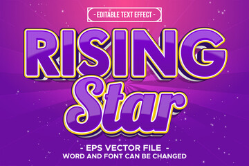 Rising Star Editable Text Effect in Bold Purple Retro Style – EPS Vector File