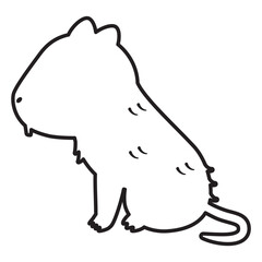 お座りした横向きのヌートアリアの線画