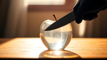 Transparent Glass Apple