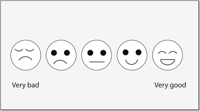 Cute vector cartoon illustration set of funny smiley child faces expressing love and fun
