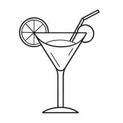 martini glass with lemon