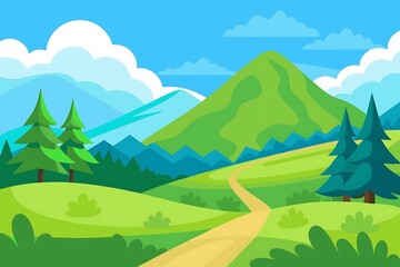 Scenic Mountain Landscape with Winding Path