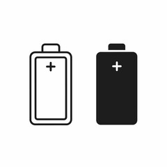 Two battery icons, one filled and one outline, representing different battery charge levels.