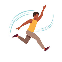 Energetic Man Running with Dynamic Motion Lines.