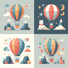 Hot Air Balloon in the Land of Clouds