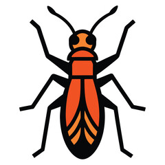 Solid color Tiger Beetle animal vector design