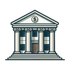 Obraz premium Bank Building Icon – Financial Institution Symbol