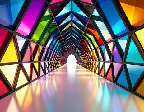 Colorful triangular tunnel
