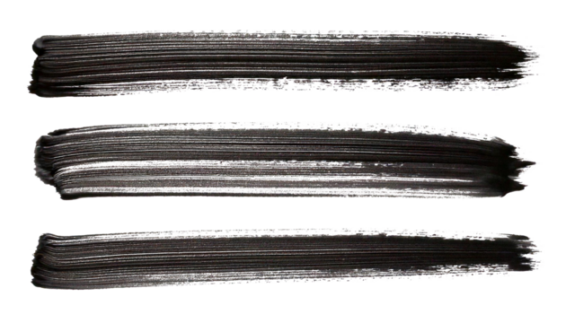 set of highlighter stroke drawn with black marker isolated on white.