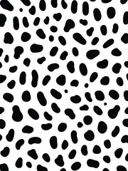 Minimalist black and white dalmatian fur print design vector