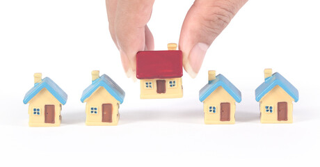 House Model there space Residential Structure in hand, home Business Concepts, and Success in Finance, Banking and Investment