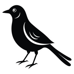 Solid color Thrush animal vector design
